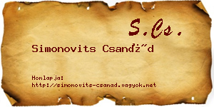 Simonovits Csanád névjegykártya