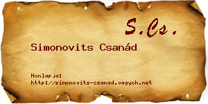Simonovits Csanád névjegykártya