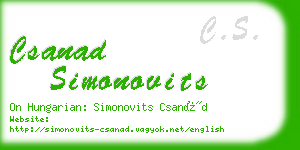 csanad simonovits business card
